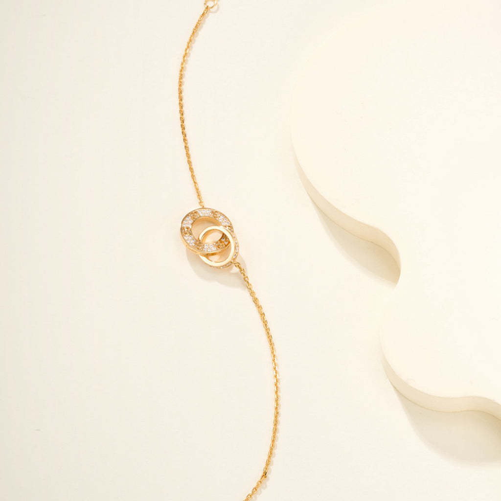 [Noble Aura jewelry]LOVE DOUBLE RING FULL DIAMOND BRACELET