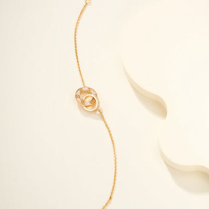 [Noble Aura jewelry]LOVE DOUBLE RING FULL DIAMOND BRACELET