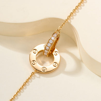 [Noble Aura jewelry]LOVE DOUBLE RING FULL DIAMOND BRACELET