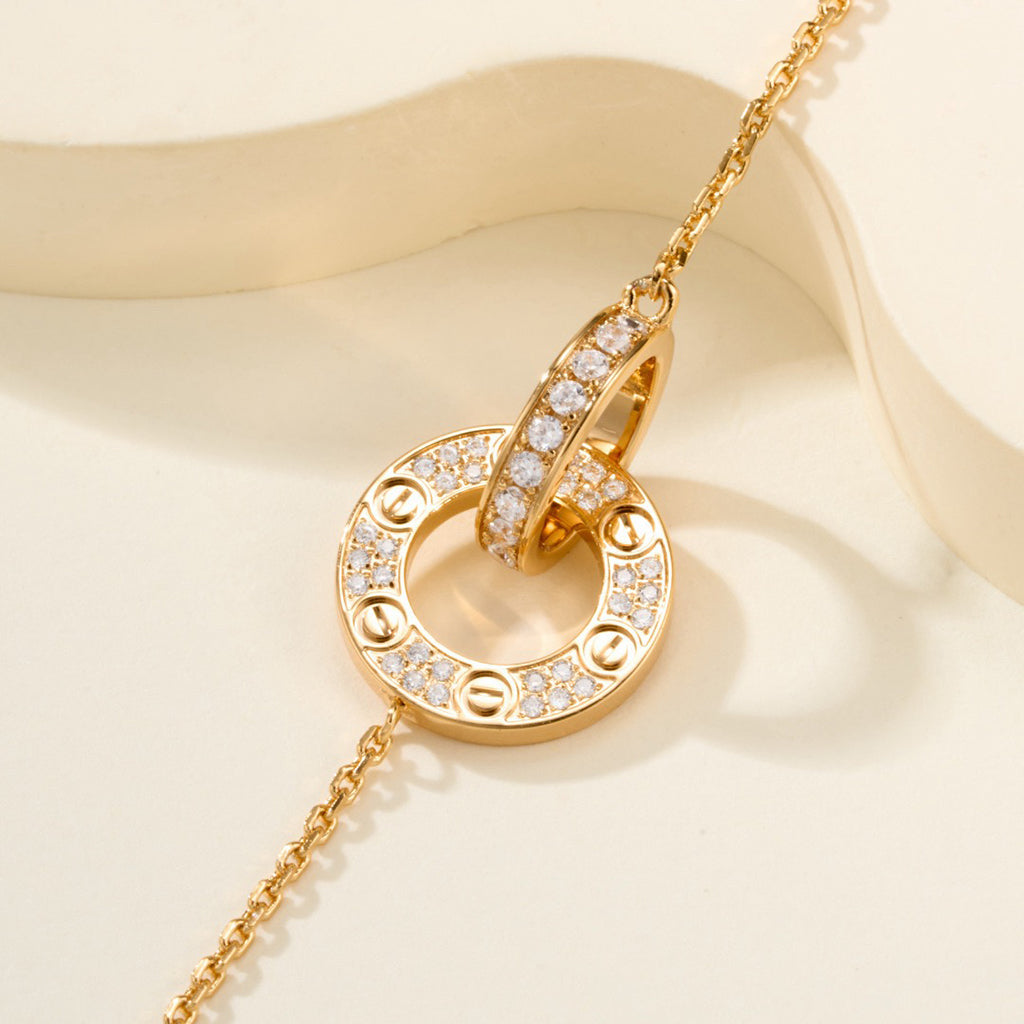 [Noble Aura jewelry]LOVE DOUBLE RING FULL DIAMOND BRACELET