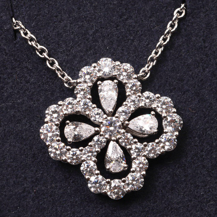 [Noble Aura jewelry]LOOP NECKLACE FULL MOTIF DIAMOND 16MM MULTIPLE COLORS