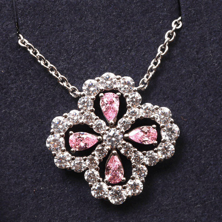 [Noble Aura jewelry]LOOP NECKLACE FULL MOTIF DIAMOND 16MM MULTIPLE COLORS