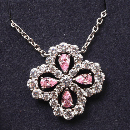 [Noble Aura jewelry]LOOP NECKLACE FULL MOTIF DIAMOND 16MM MULTIPLE COLORS