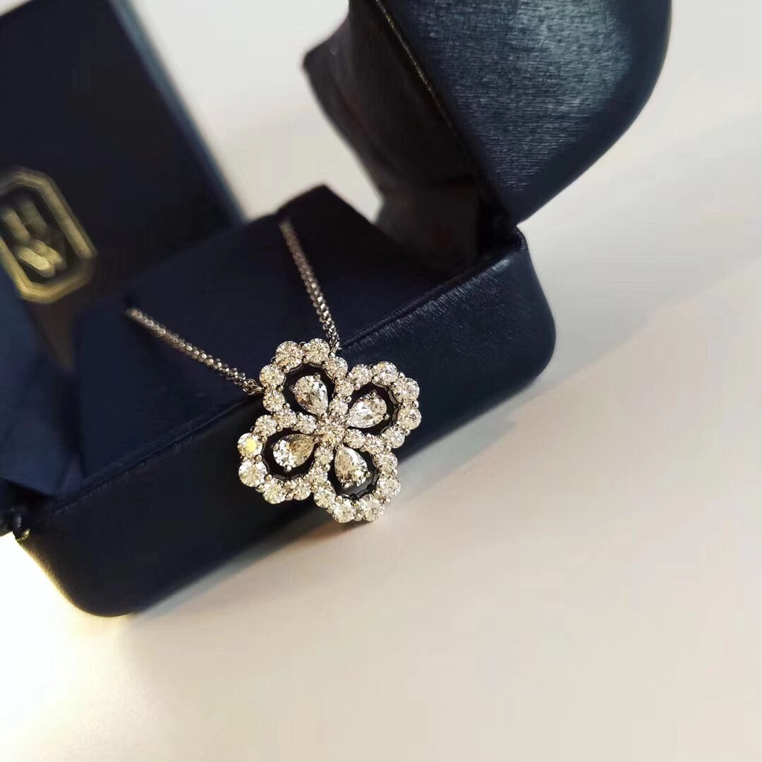 [Noble Aura jewelry]LOOP NECKLACE FULL MOTIF DIAMOND 16MM MULTIPLE COLORS