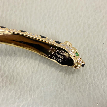 [Noble Aura jewelry]PANTHERE DOUBLE HEADED HALF DIAMOND OPEN BRACELET