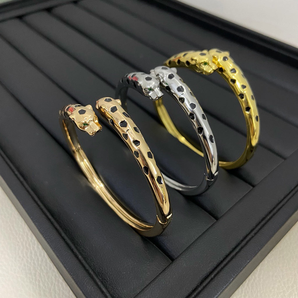 [Noble Aura jewelry]PANTHERE DOUBLE HEADED OPEN BRACELET
