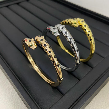 [Noble Aura jewelry]PANTHERE DOUBLE HEADED OPEN BRACELET
