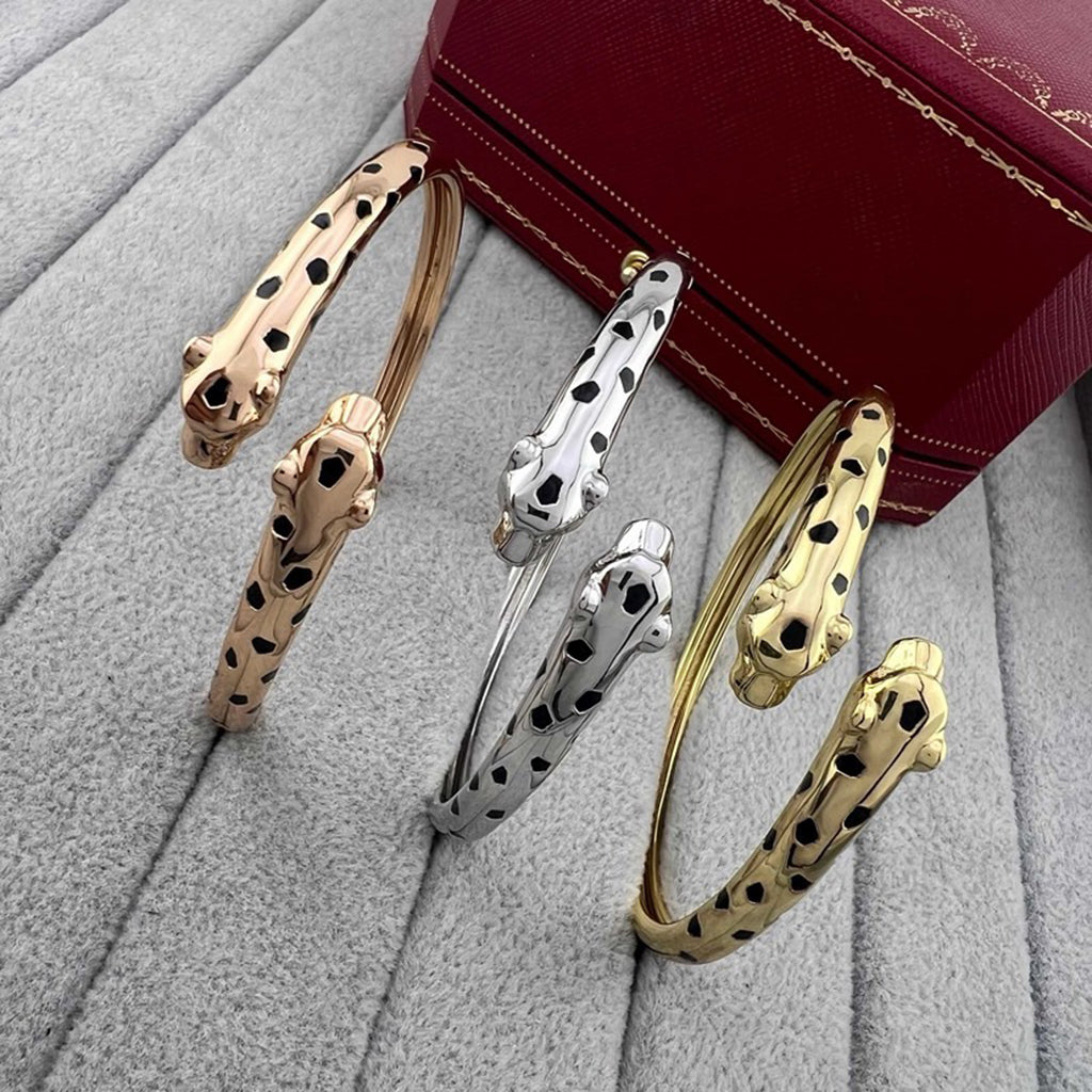 [Noble Aura jewelry]PANTHERE DOUBLE HEADED OPEN BRACELET