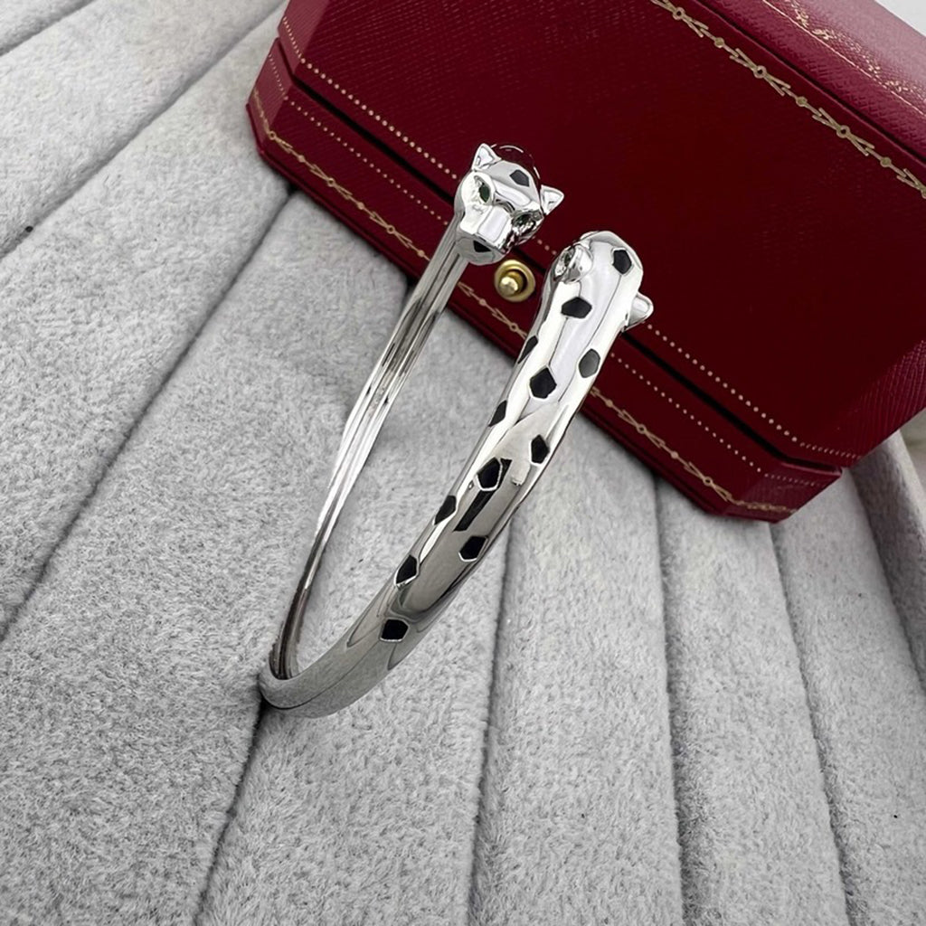 [Noble Aura jewelry]PANTHERE DOUBLE HEADED OPEN BRACELET