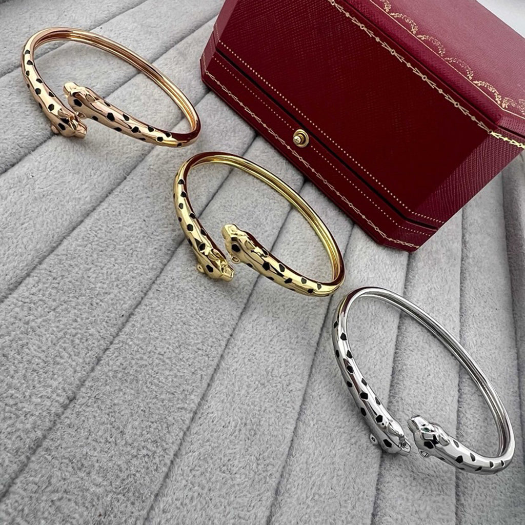 [Noble Aura jewelry]PANTHERE DOUBLE HEADED OPEN BRACELET