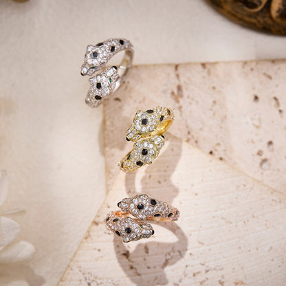 [Noble Aura jewelry]PANTHERE DOUBLE HEADED FULL DIAMOND  RING