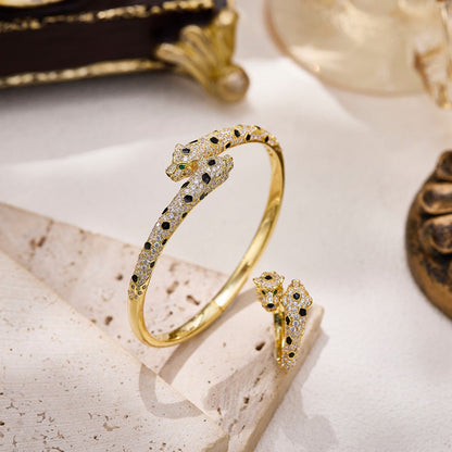 [Noble Aura jewelry]PANTHERE DOUBLE HEADED FULL DIAMOND  RING