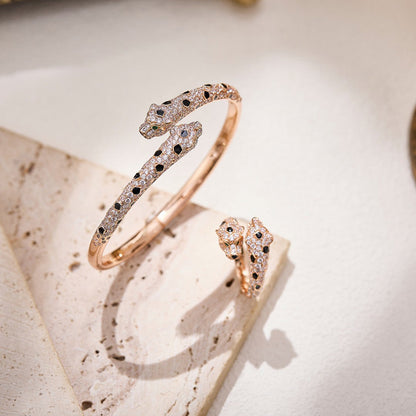 [Noble Aura jewelry]PANTHERE DOUBLE HEADED FULL DIAMOND  RING