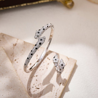 [Noble Aura jewelry]PANTHERE DOUBLE HEADED FULL DIAMOND  RING