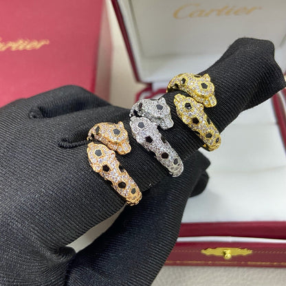[Noble Aura jewelry]PANTHERE DOUBLE HEADED FULL DIAMOND  RING