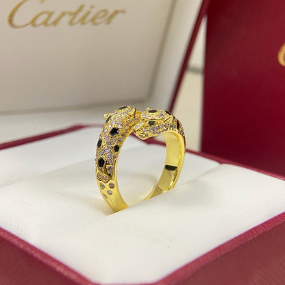 [Noble Aura jewelry]PANTHERE DOUBLE HEADED FULL DIAMOND  RING