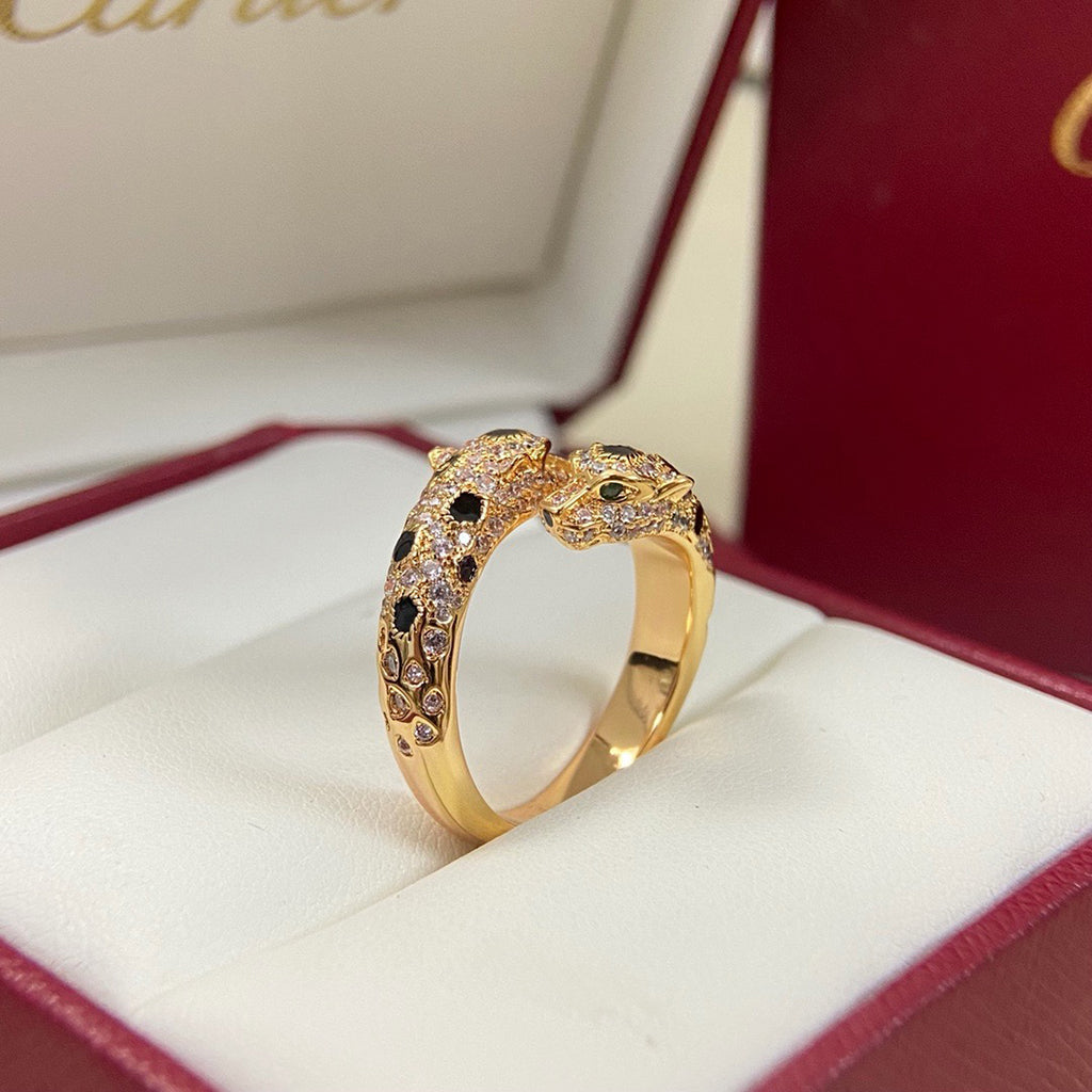 [Noble Aura jewelry]PANTHERE DOUBLE HEADED FULL DIAMOND  RING