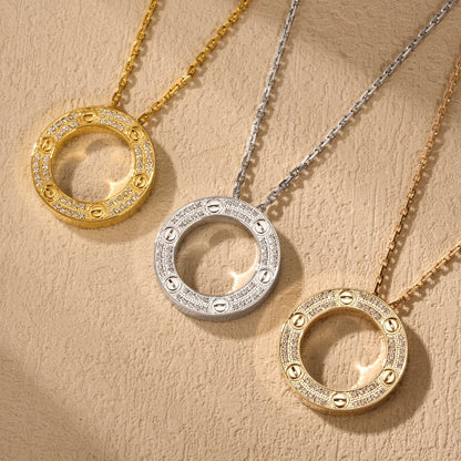 [Noble Aura jewelry]LOVE NECKLACE 16MM  FULL DIAMOND