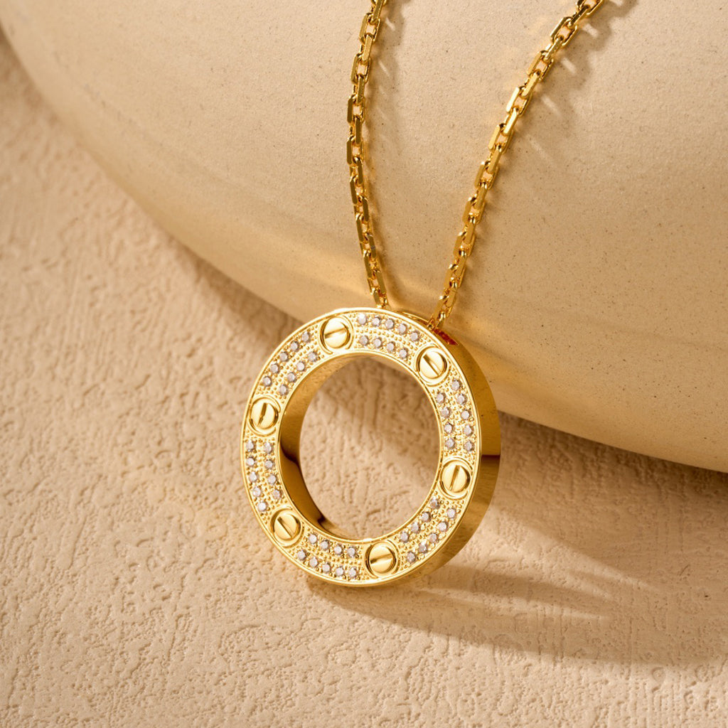 [Noble Aura jewelry]LOVE NECKLACE 16MM  FULL DIAMOND