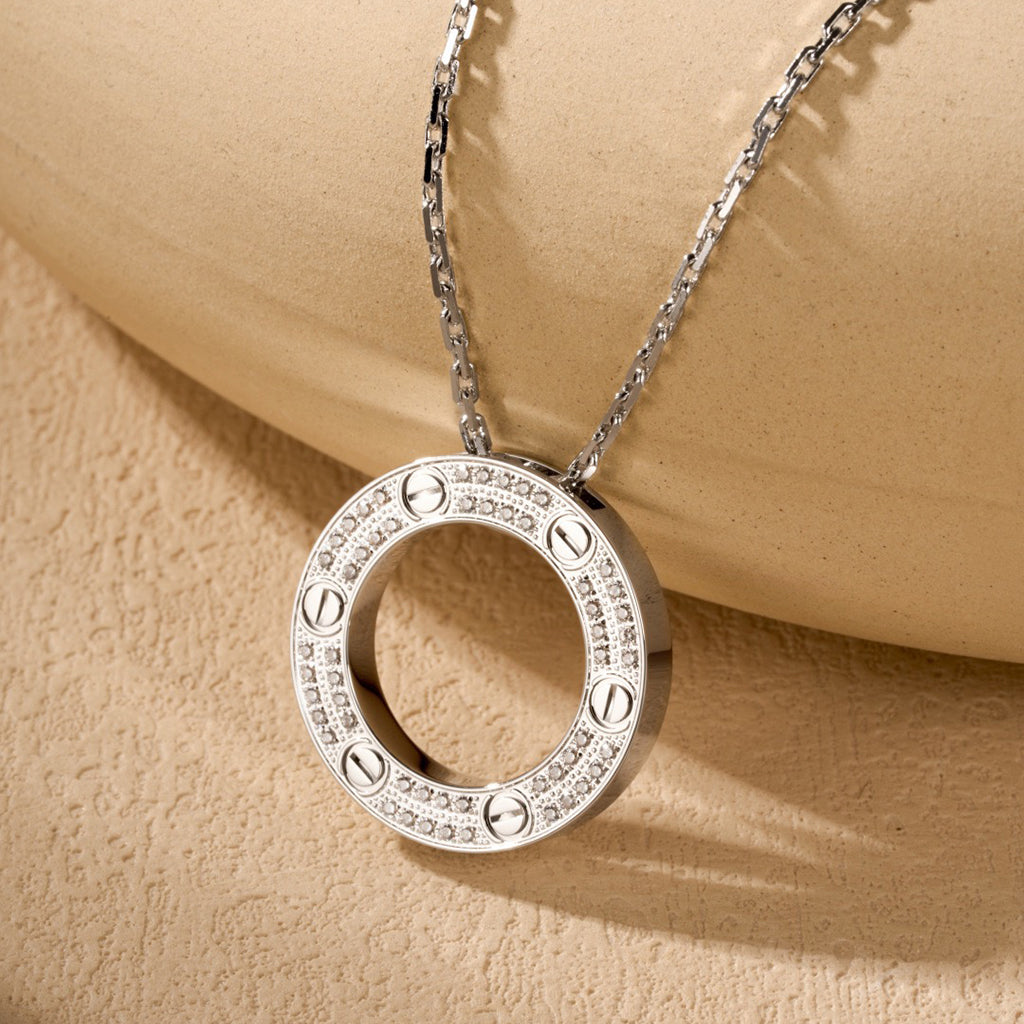 [Noble Aura jewelry]LOVE NECKLACE 16MM  FULL DIAMOND
