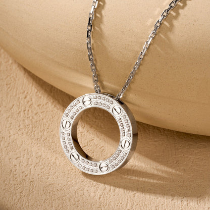 [Noble Aura jewelry]LOVE NECKLACE 16MM  FULL DIAMOND