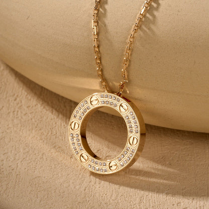 [Noble Aura jewelry]LOVE NECKLACE 16MM  FULL DIAMOND
