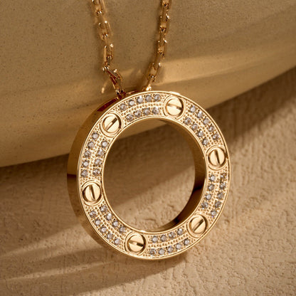 [Noble Aura jewelry]LOVE NECKLACE 16MM  FULL DIAMOND
