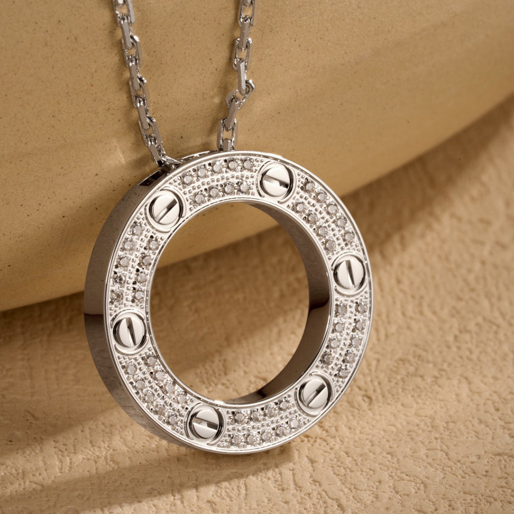 [Noble Aura jewelry]LOVE NECKLACE 16MM  FULL DIAMOND