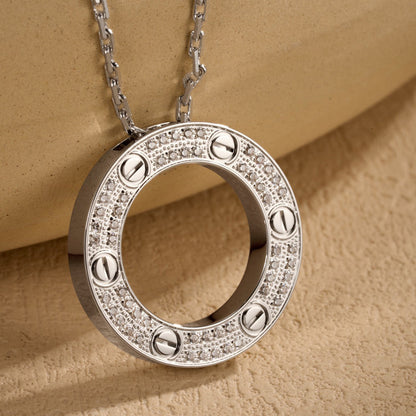 [Noble Aura jewelry]LOVE NECKLACE 16MM  FULL DIAMOND
