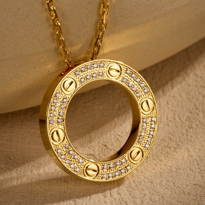 [Noble Aura jewelry]LOVE NECKLACE 16MM  FULL DIAMOND