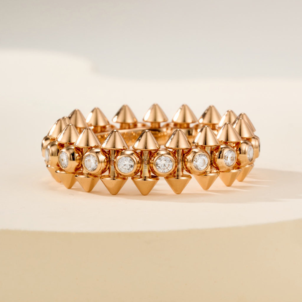 [Noble Aura jewelry]CLASH 6.8MM DIAMOND MEDIUM RING