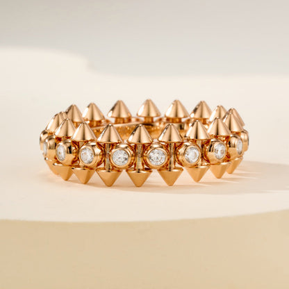 [Noble Aura jewelry]CLASH 6.8MM DIAMOND MEDIUM RING