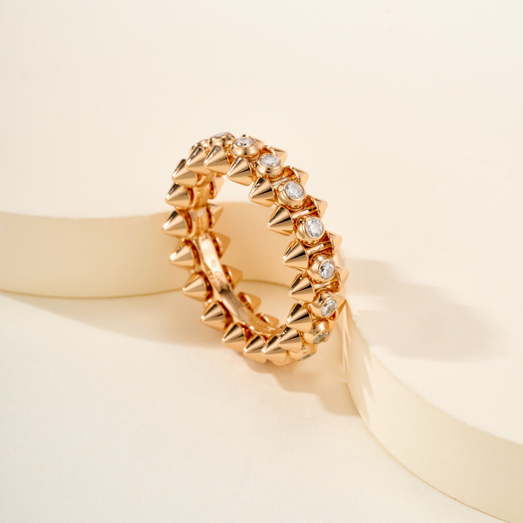 [Noble Aura jewelry]CLASH 6.8MM DIAMOND MEDIUM RING