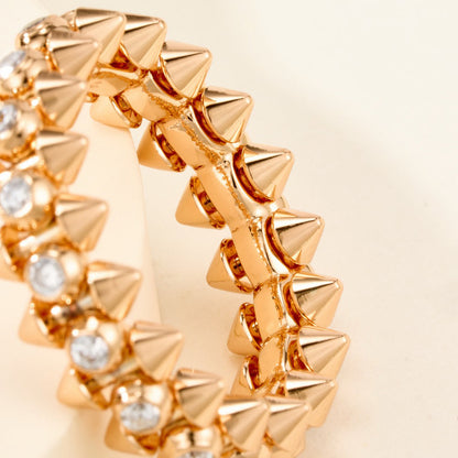 [Noble Aura jewelry]CLASH 6.8MM DIAMOND MEDIUM RING