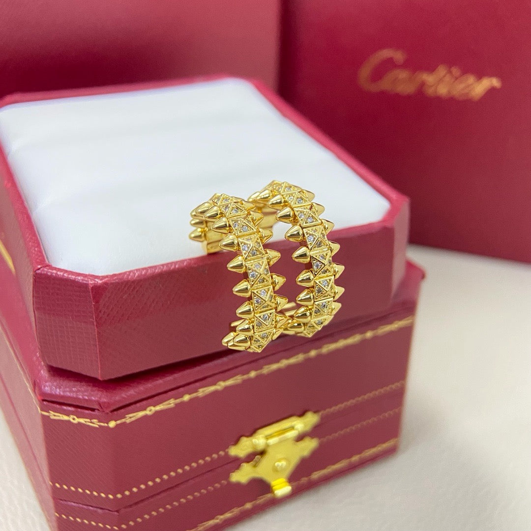 [Noble Aura jewelry]CLASH 6.4MM FULL DIAMOND SMALL EARRINGS