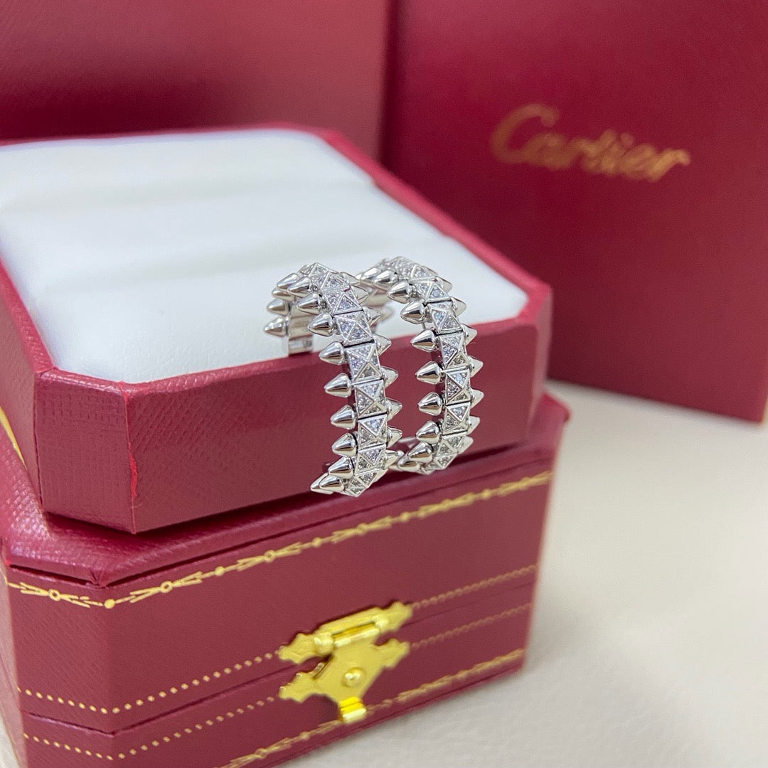 [Noble Aura jewelry]CLASH 6.4MM FULL DIAMOND SMALL EARRINGS