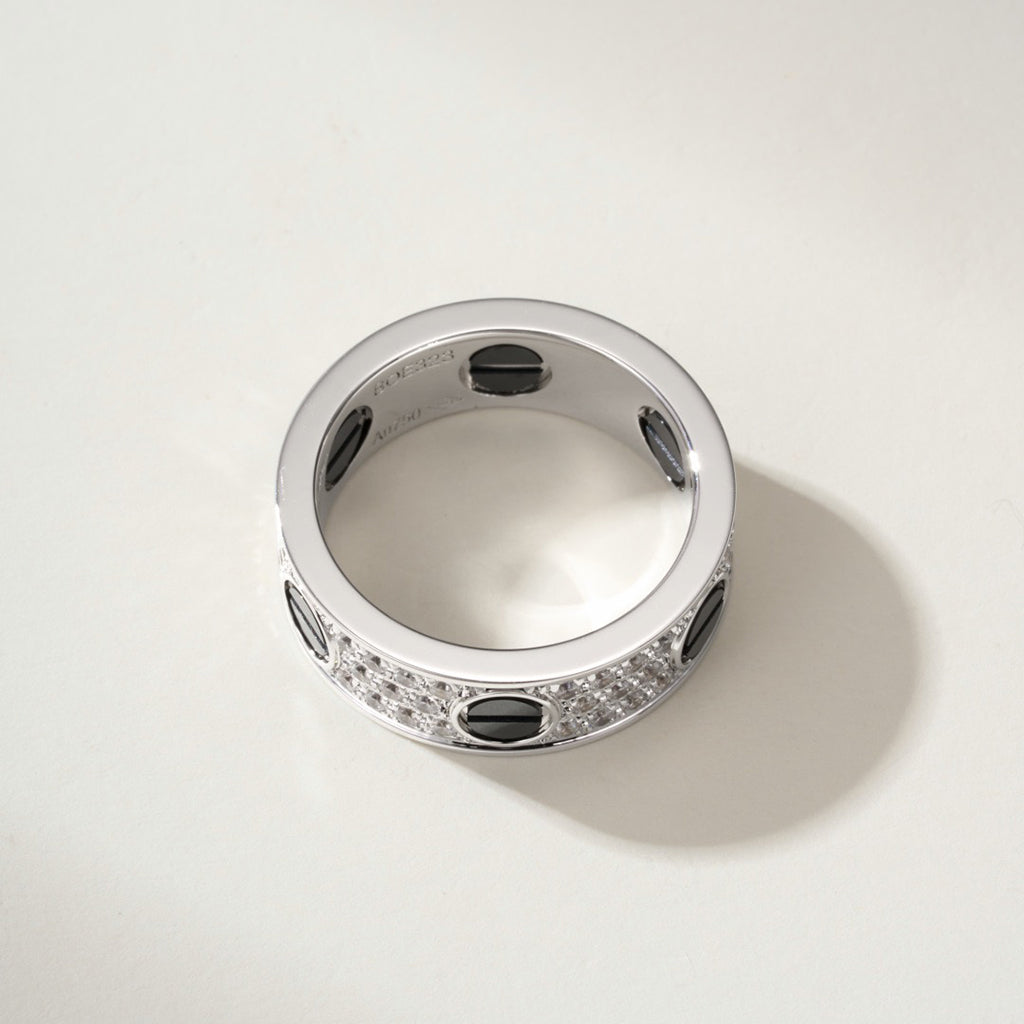 [Noble Aura jewelry]LOVE RING 5.5MM DIAMONDS PAVED CERAMIC