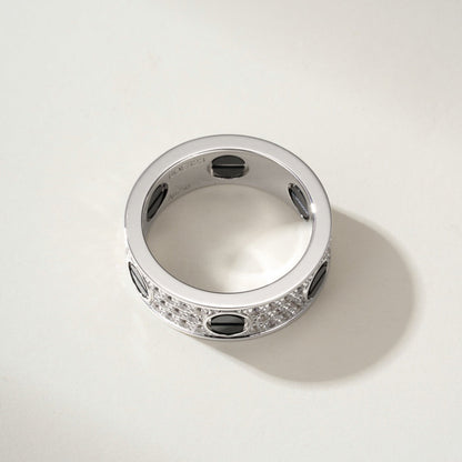 [Noble Aura jewelry]LOVE RING 5.5MM DIAMONDS PAVED CERAMIC