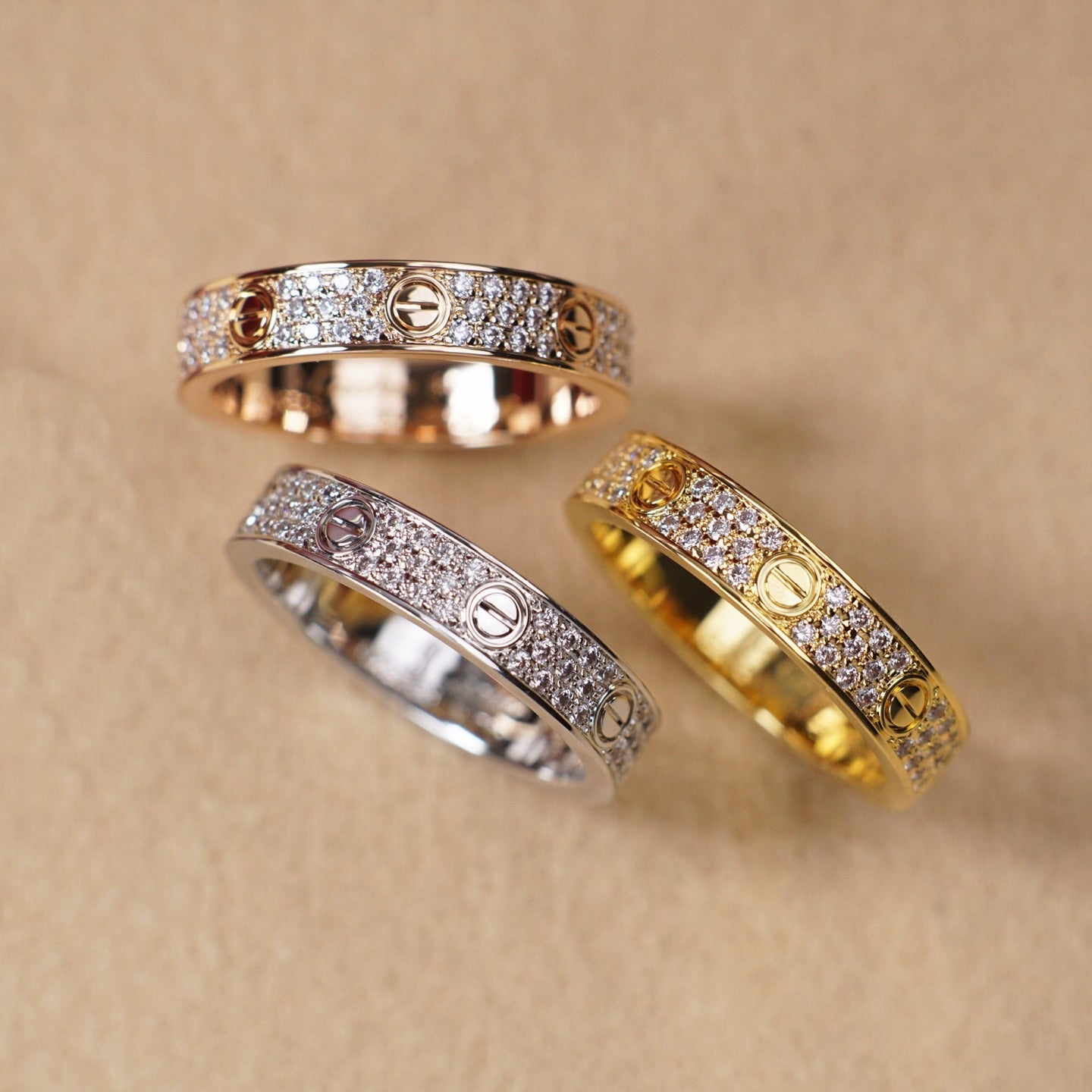 [Noble Aura jewelry]LOVE RING 4.0MM DIAMOND PAVED