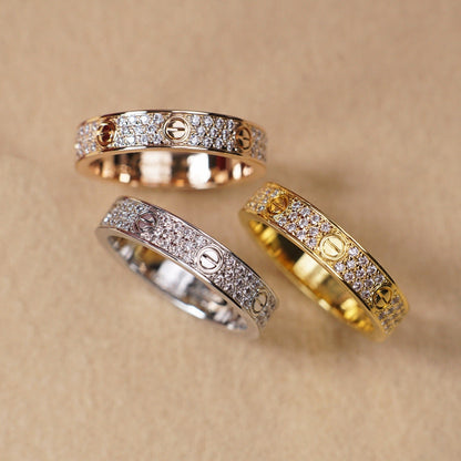 [Noble Aura jewelry]LOVE RING 4.0MM DIAMOND PAVED