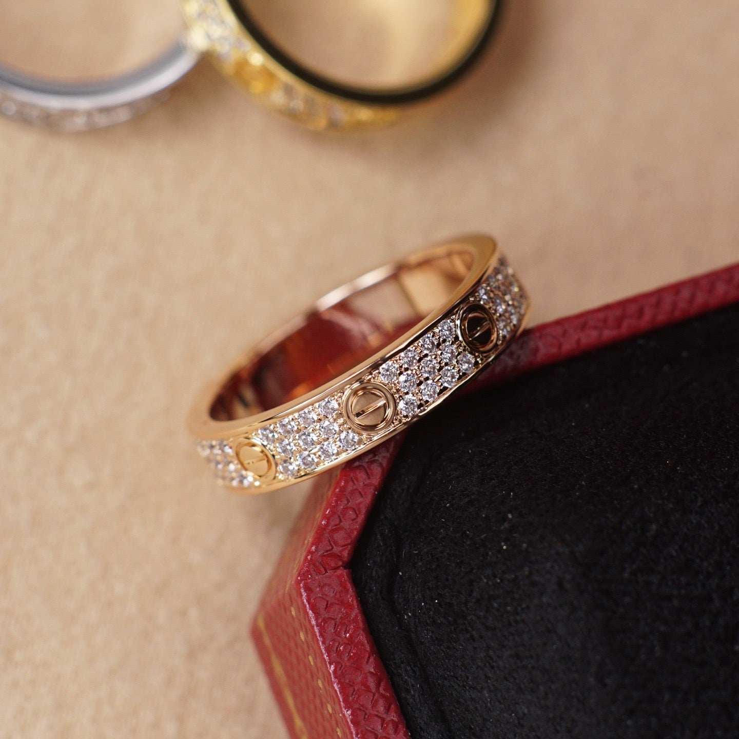 [Noble Aura jewelry]LOVE RING 4.0MM DIAMOND PAVED