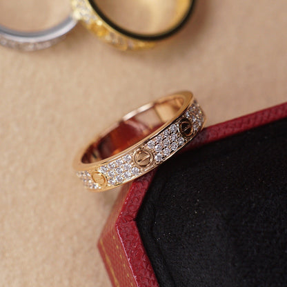 [Noble Aura jewelry]LOVE RING 4.0MM DIAMOND PAVED