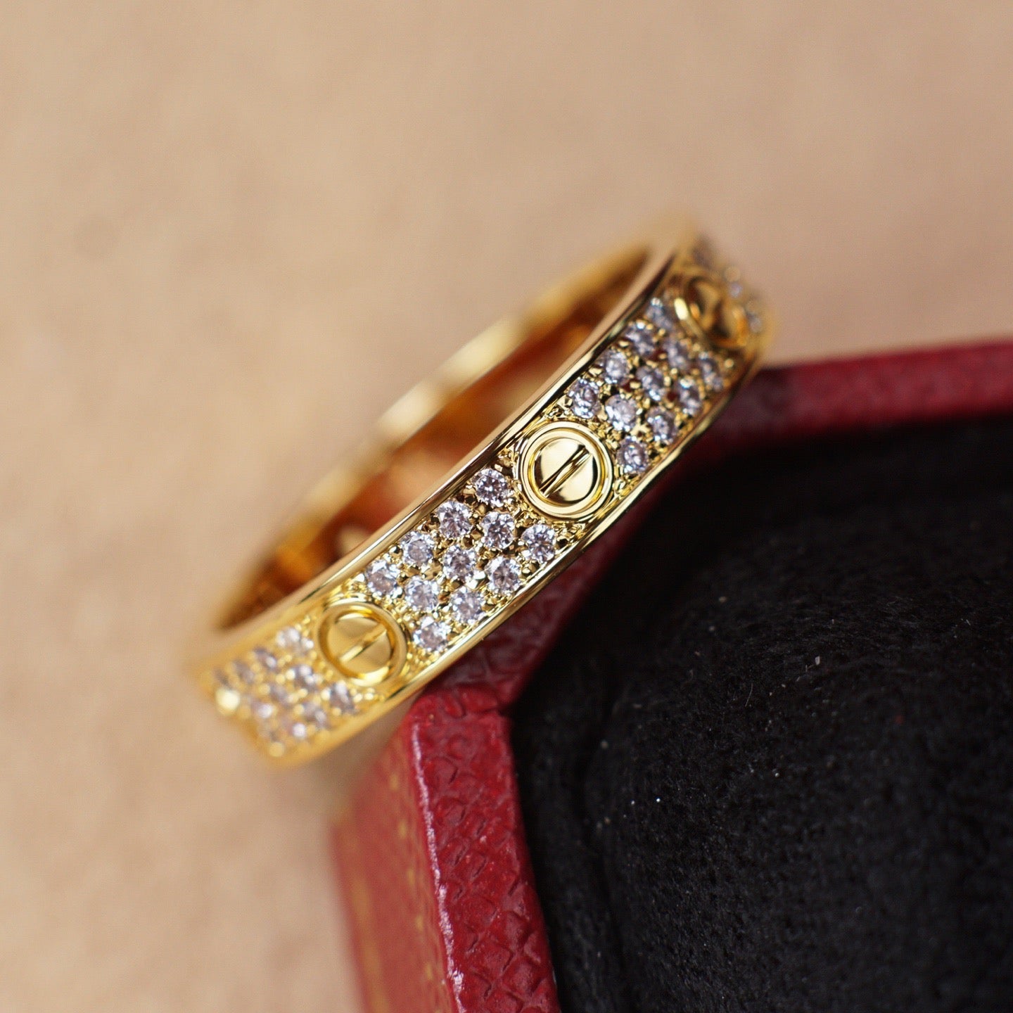 [Noble Aura jewelry]LOVE RING 4.0MM DIAMOND PAVED