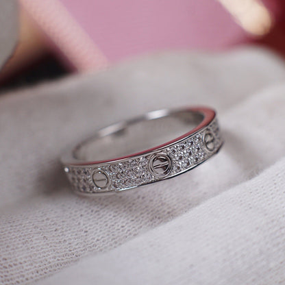 [Noble Aura jewelry]LOVE RING 4.0MM DIAMOND PAVED