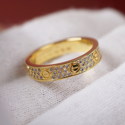[Noble Aura jewelry]LOVE RING 4.0MM DIAMOND PAVED