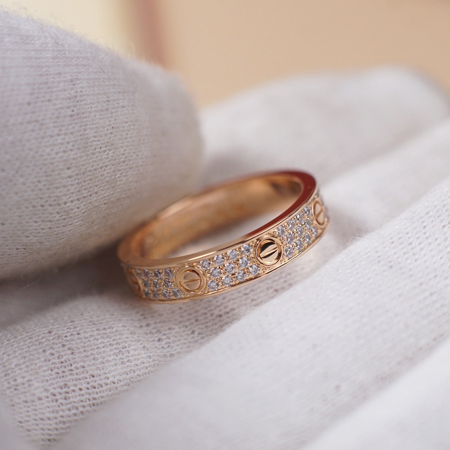 [Noble Aura jewelry]LOVE RING 4.0MM DIAMOND PAVED