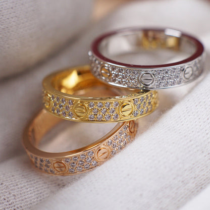 [Noble Aura jewelry]LOVE RING 4.0MM DIAMOND PAVED