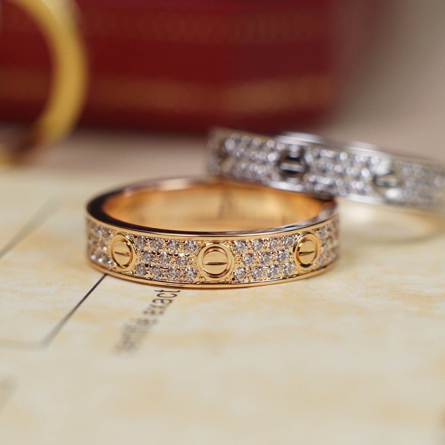 [Noble Aura jewelry]LOVE RING 4.0MM DIAMOND PAVED