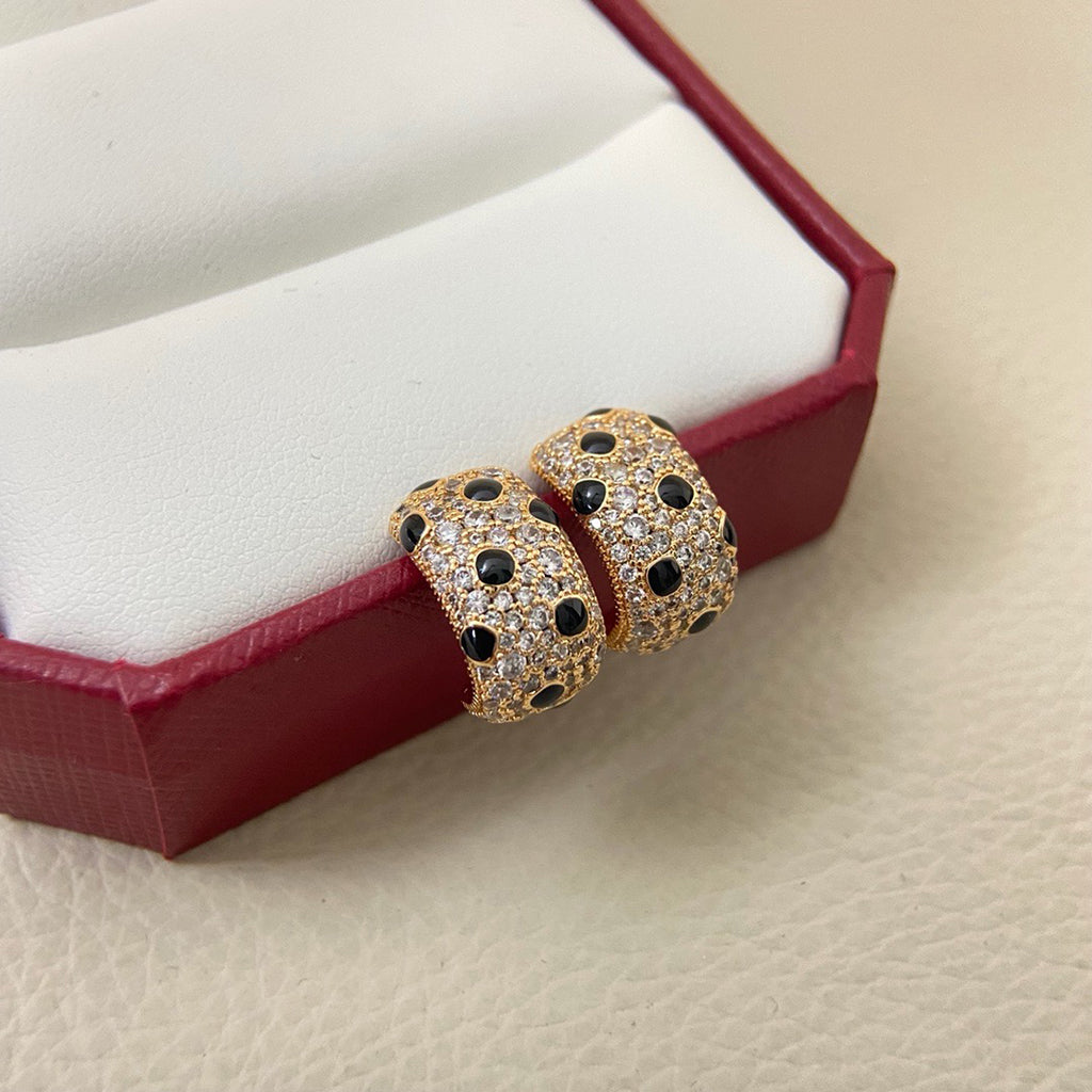 [Noble Aura jewelry]PANTHERE MINI FULL DIAMOND EARRINGS