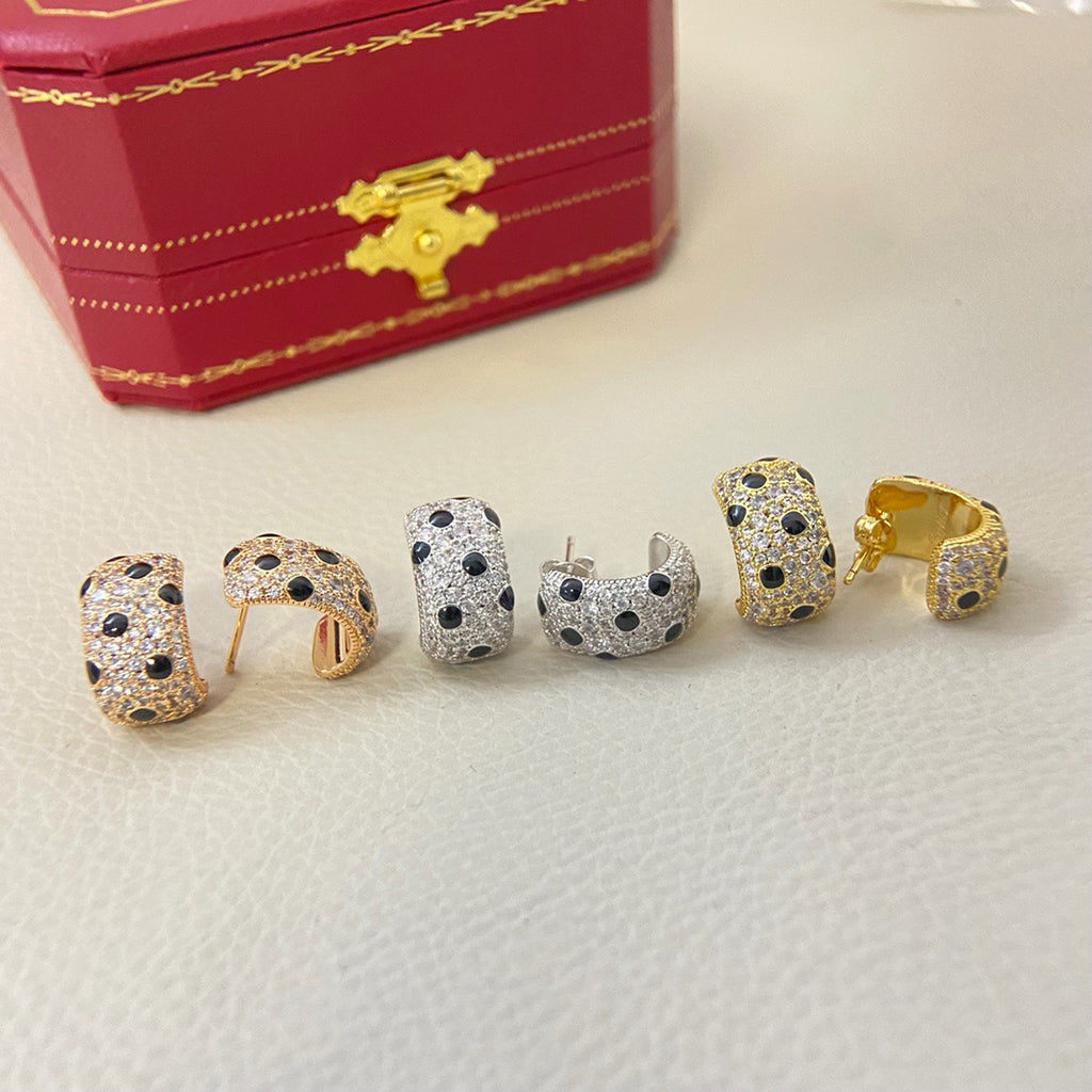 [Noble Aura jewelry]PANTHERE MINI FULL DIAMOND EARRINGS